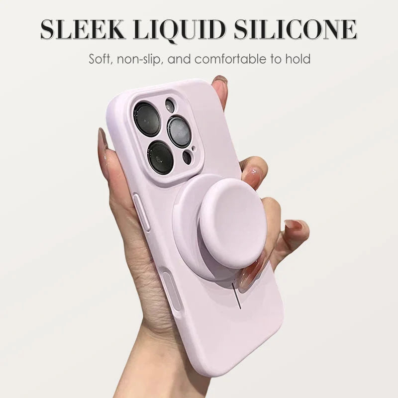 Slim Silicone iPhone Case with Magnetic Stand