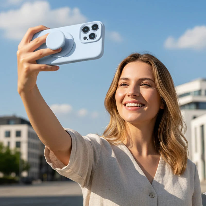 Slim Silicone iPhone Case with Magnetic Stand