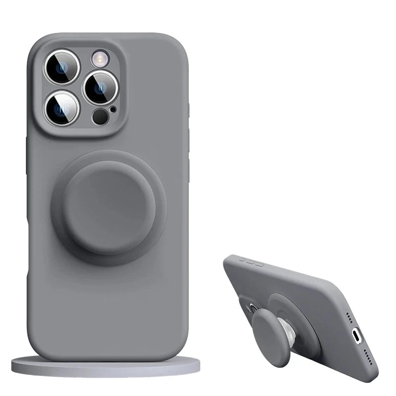 Slim Silicone iPhone Case with Magnetic Stand