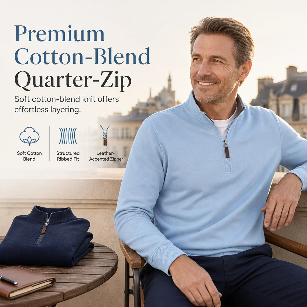 Men's Ribbed Quarter-Zip Pullover