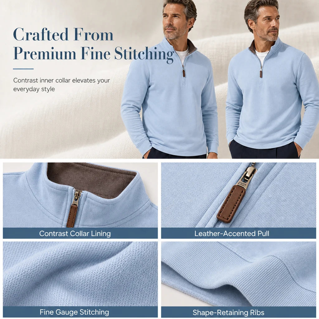Men's Ribbed Quarter-Zip Pullover