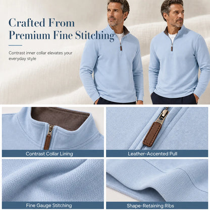 Men's Ribbed Quarter-Zip Pullover