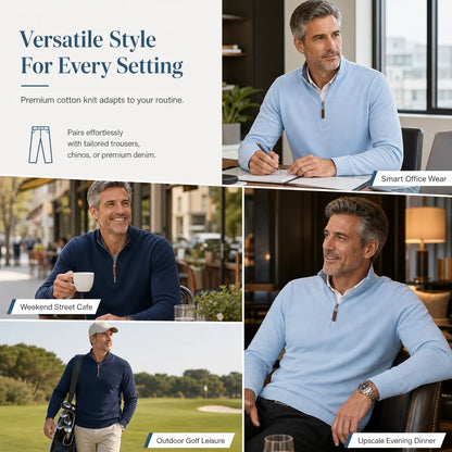 Men's Ribbed Quarter-Zip Pullover