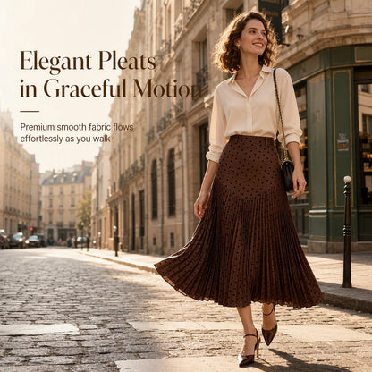 Women's High-Waisted Pleated A-Line Skirt