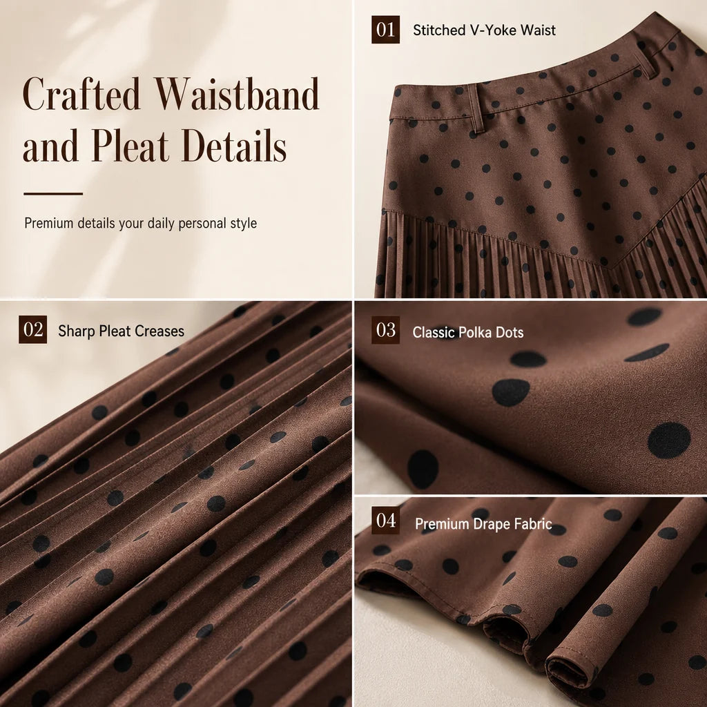 Women's High-Waisted Pleated A-Line Skirt