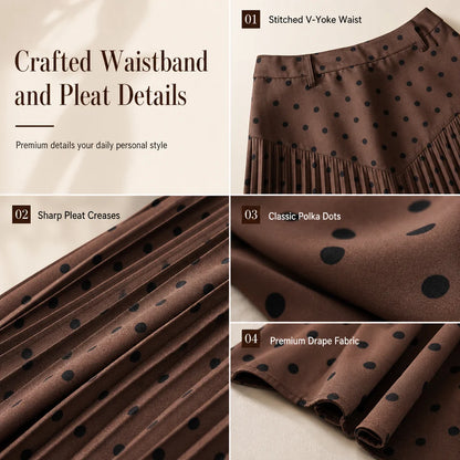 Women's High-Waisted Pleated A-Line Skirt