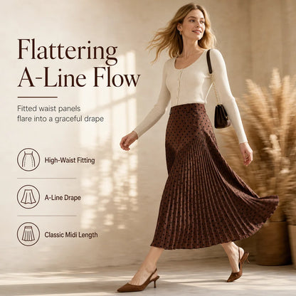 Women's High-Waisted Pleated A-Line Skirt