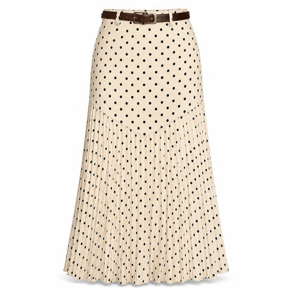 Women's High-Waisted Pleated A-Line Skirt