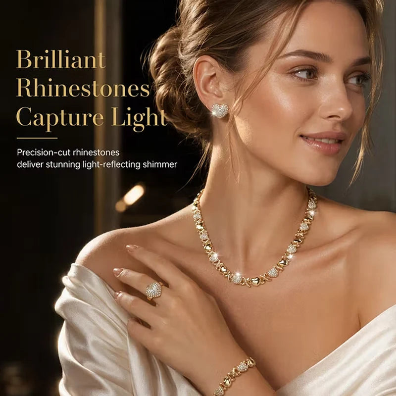 Women's Heart Detail 4-Piece Jewellery Set