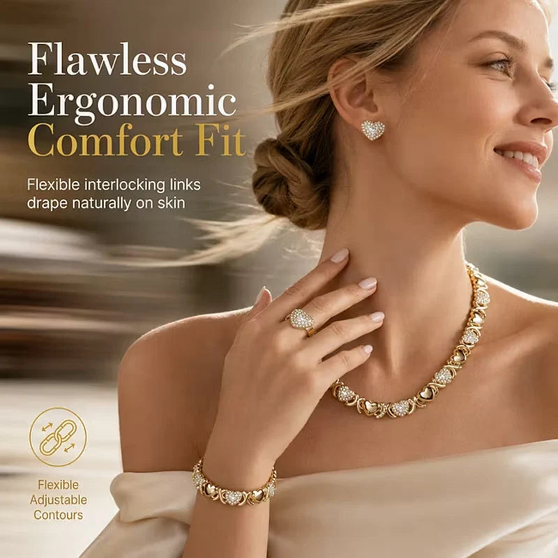 Women's Heart Detail 4-Piece Jewellery Set