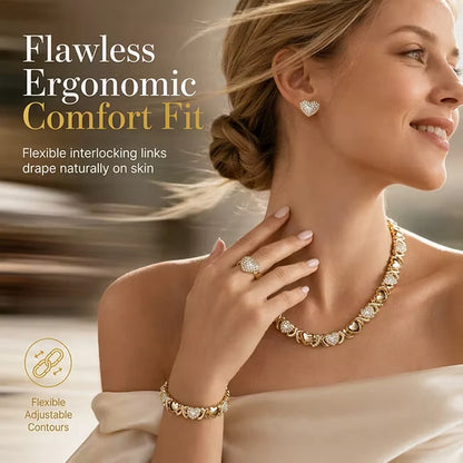 Women's Heart Detail 4-Piece Jewellery Set