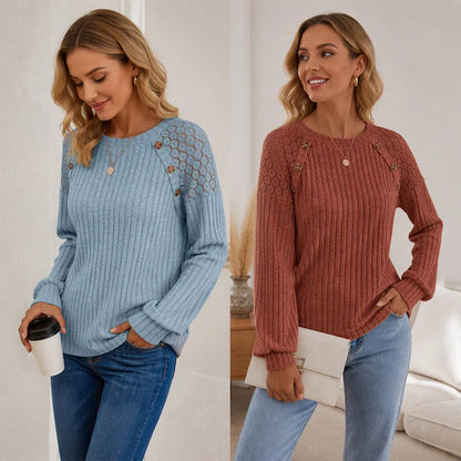 Women's Ribbed Knit Long Sleeve Top