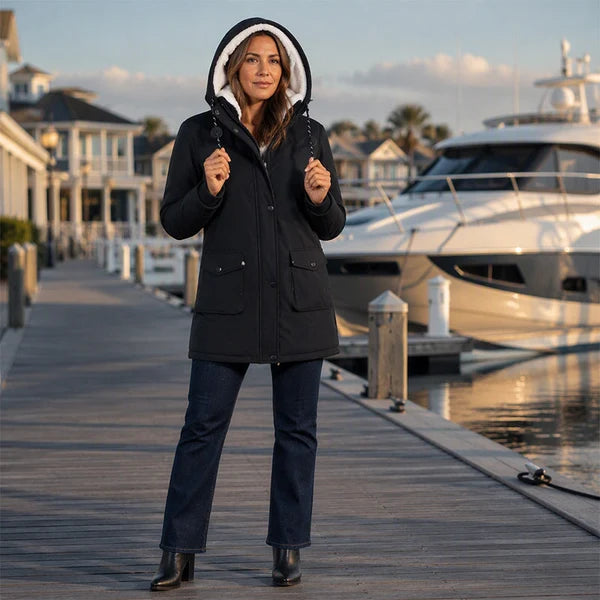 Women's Longline Hooded Parka Coat
