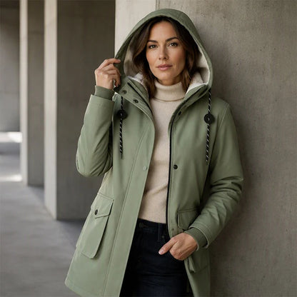 Women's Longline Hooded Parka Coat