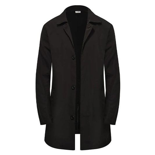 Men's Single-Breasted Mid-Length Coat