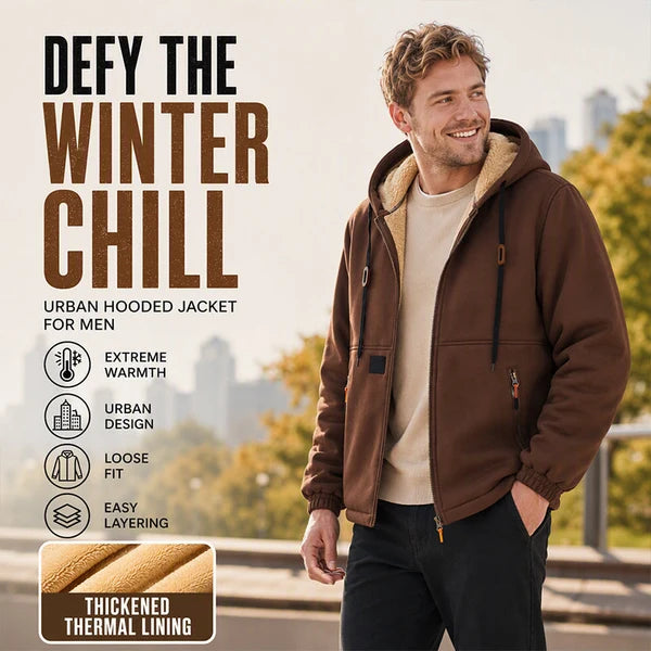 Men's Sherpa-Lined Hooded Winter Jacket
