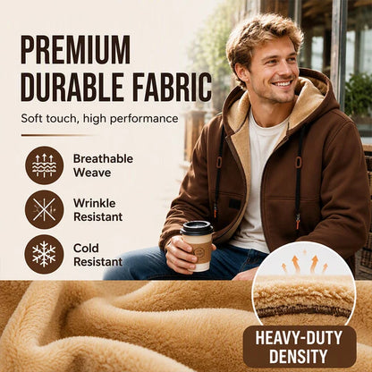 Men's Sherpa-Lined Hooded Winter Jacket