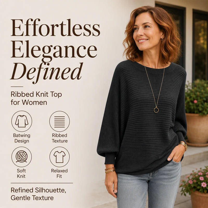 Women's Oversized Ribbed Batwing Jumper