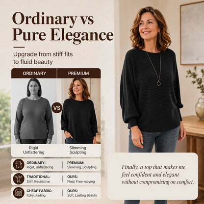 Women's Oversized Ribbed Batwing Jumper