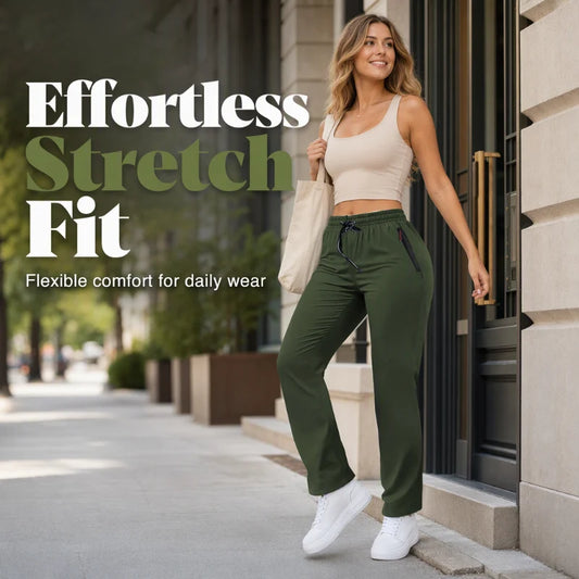 Women's Stretch Straight-Leg Trousers