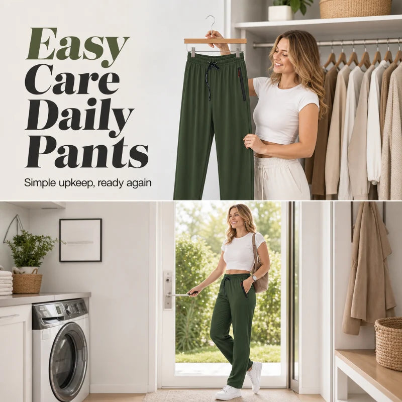 Women's Stretch Straight-Leg Trousers