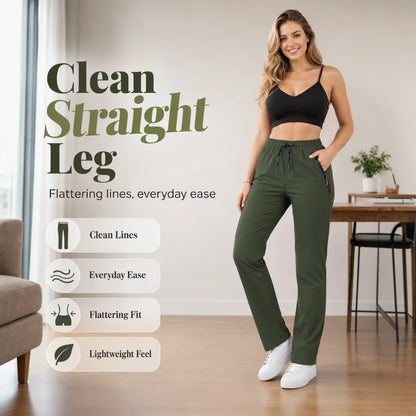 Women's Stretch Straight-Leg Trousers