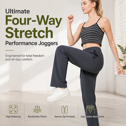 Women's Stretch Straight-Leg Trousers