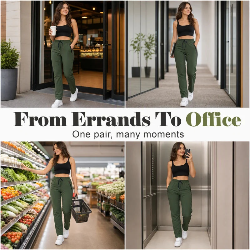 Women's Stretch Straight-Leg Trousers