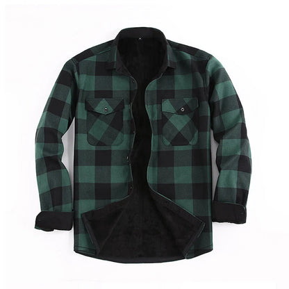 Men's Fleece-Lined Checked Shirt Jacket