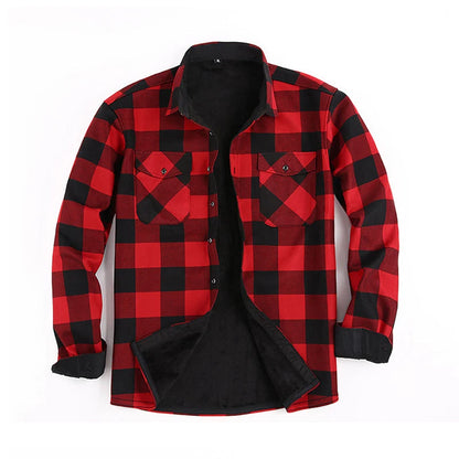 Men's Fleece-Lined Checked Shirt Jacket