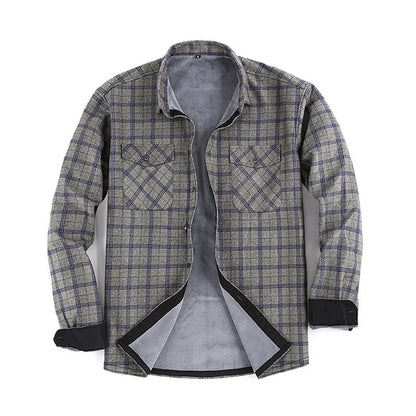 Men's Fleece-Lined Checked Shirt Jacket