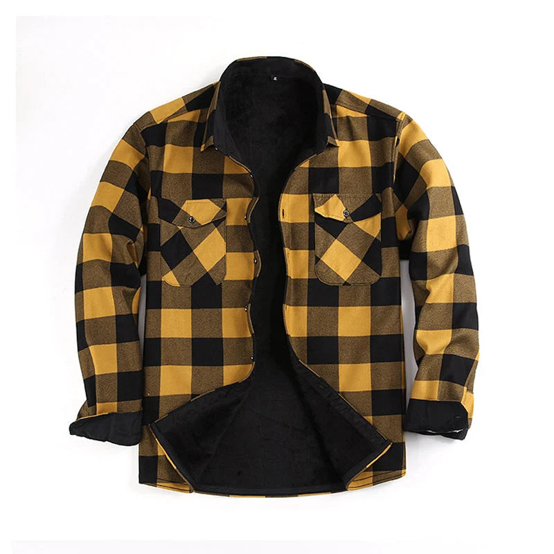 Men's Fleece-Lined Checked Shirt Jacket