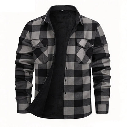 Men's Fleece-Lined Checked Shirt Jacket