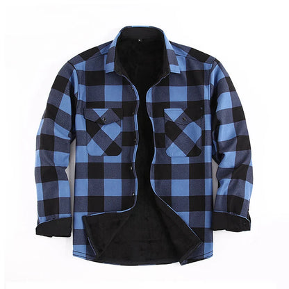 Men's Fleece-Lined Checked Shirt Jacket