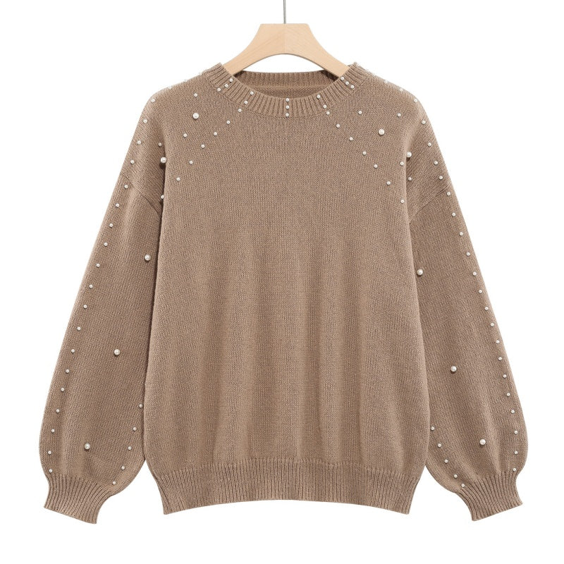 Women's Pearl-Embellished Knitted Jumper