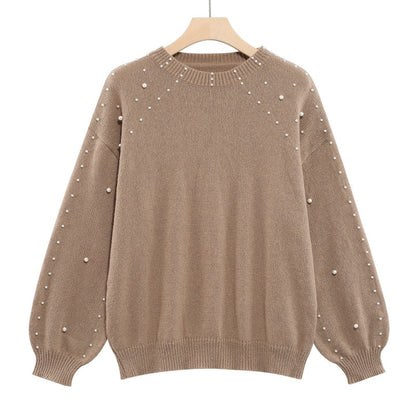 Women's Pearl-Embellished Knitted Jumper