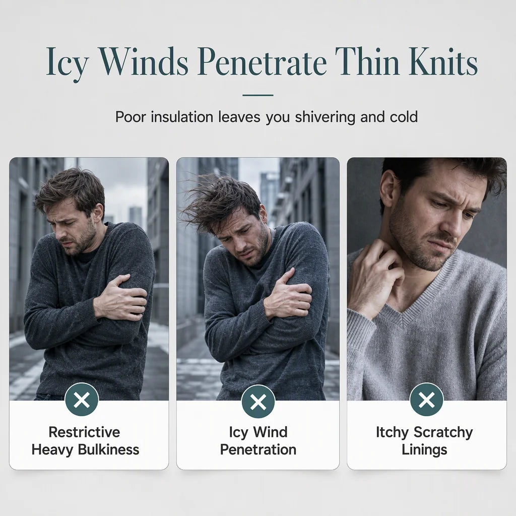 Men's Fleece-Lined Quarter-Zip Knit Jumper