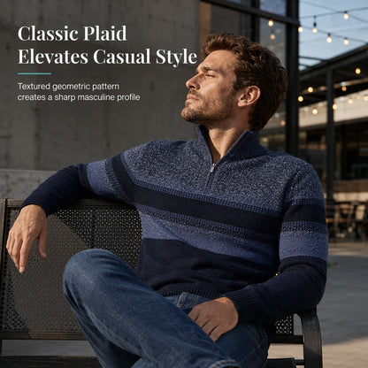 Men's Fleece-Lined Quarter-Zip Knit Jumper