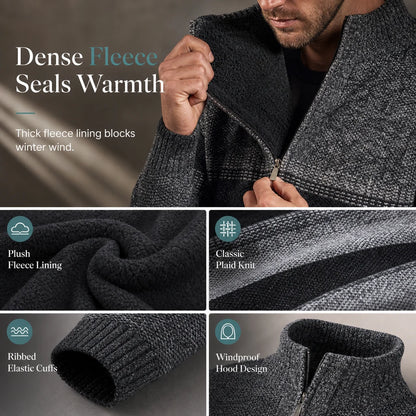 Men's Fleece-Lined Quarter-Zip Knit Jumper