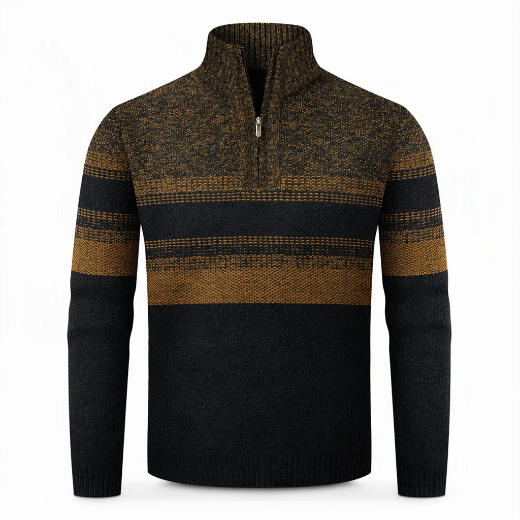 Men's Fleece-Lined Quarter-Zip Knit Jumper
