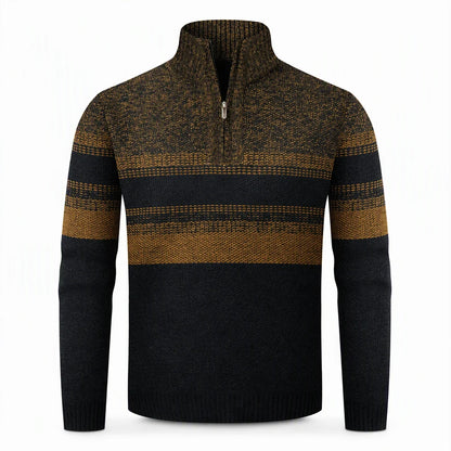 Men's Fleece-Lined Quarter-Zip Knit Jumper
