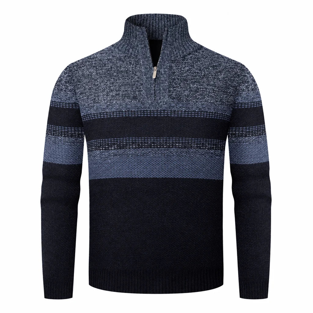 Men's Fleece-Lined Quarter-Zip Knit Jumper