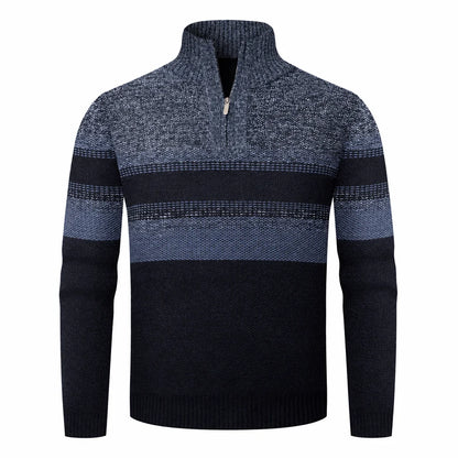 Men's Fleece-Lined Quarter-Zip Knit Jumper