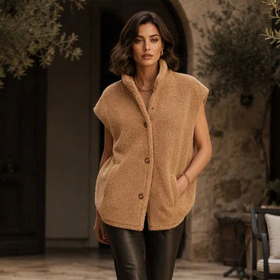 Women's Soft Sherpa Button-Up Gilet