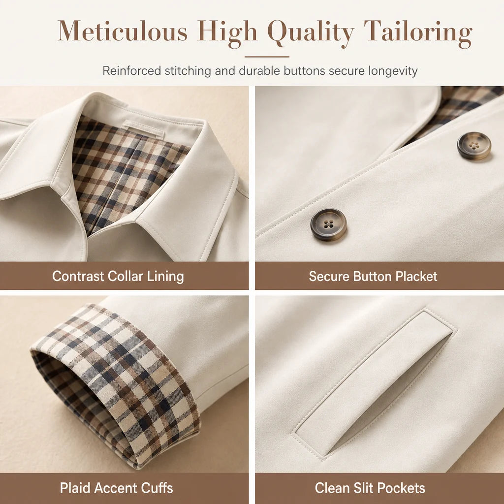Women's Check-Lined Button-Up Jacket
