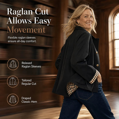 Women's Check-Lined Button-Up Jacket