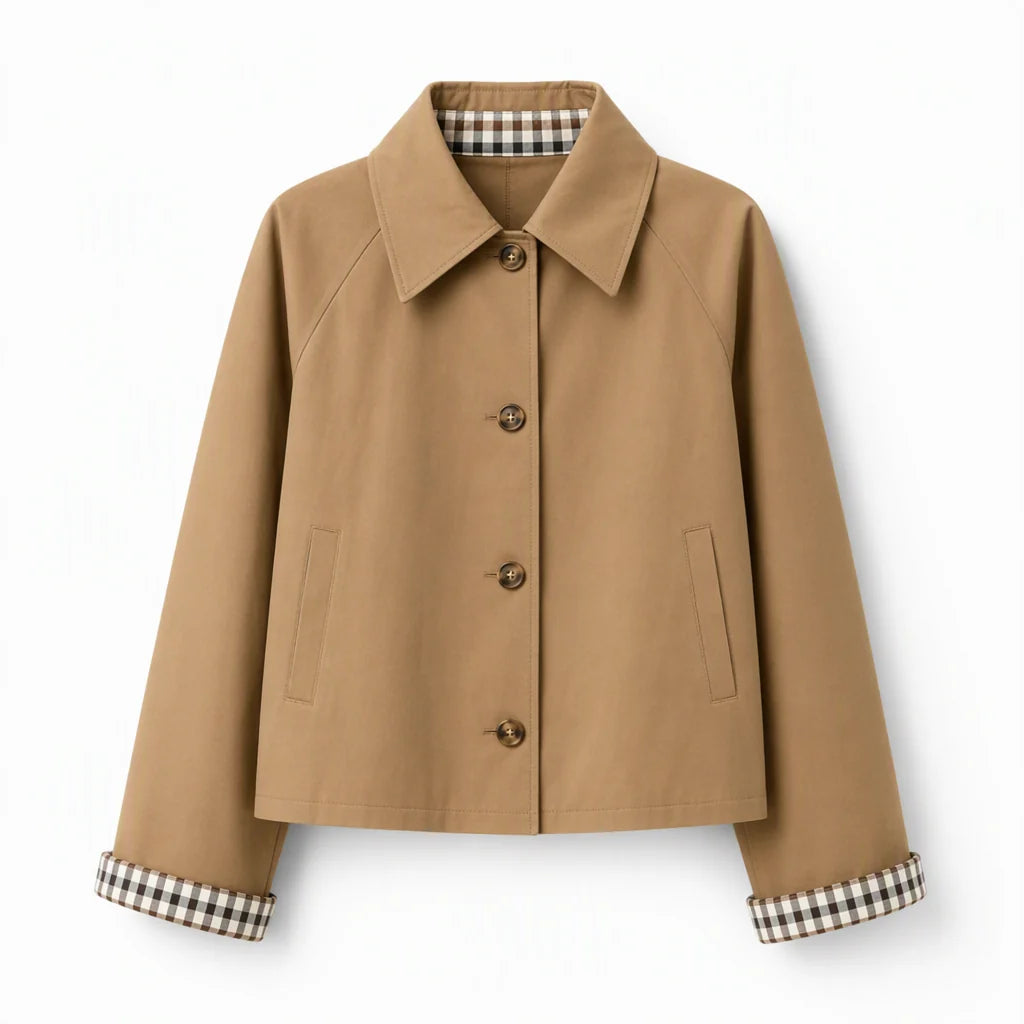 Women's Check-Lined Button-Up Jacket
