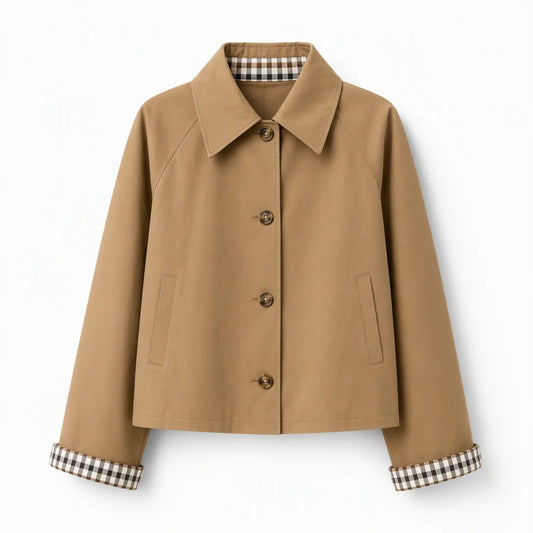 Women's Check-Lined Button-Up Jacket