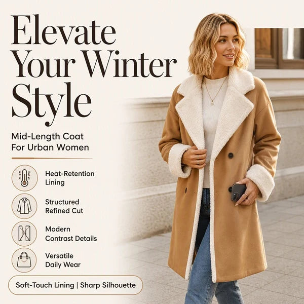 Women's Sherpa-Lined Double-Breasted Coat