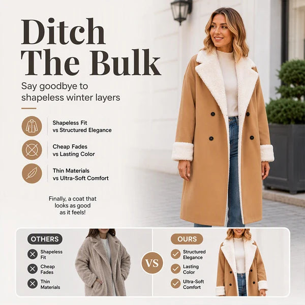 Women's Sherpa-Lined Double-Breasted Coat